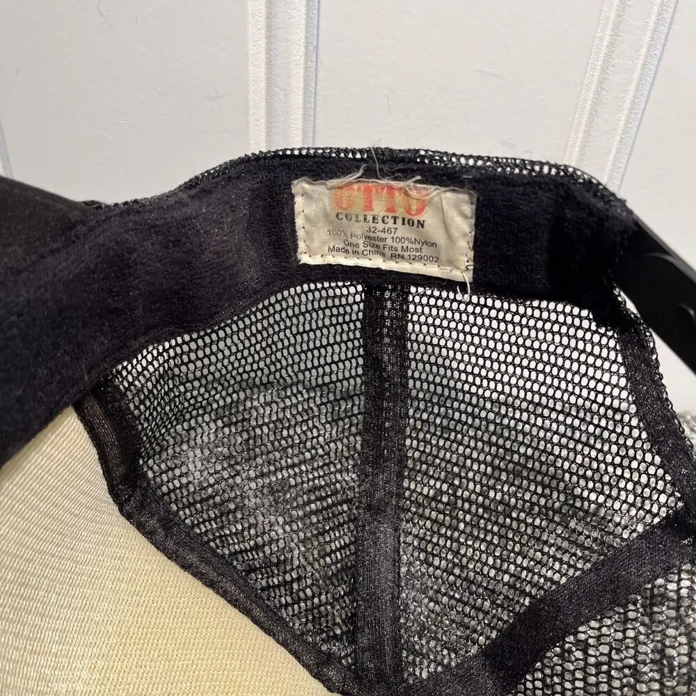 VTG Trident Trucker Hat Cap SnapBack Otto Black Foam Mesh Great Condition - Picture 9 of 9